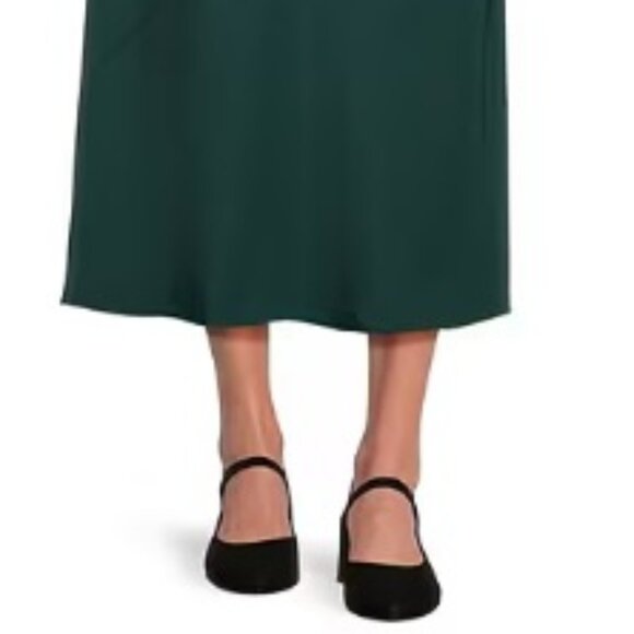Eileen Fisher Deep Teal Silk Double Crepe Bias Pull-On Long‎ Skirt SZ XXS - NWT - Picture 4 of 11